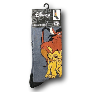 3/$20 Disney The Lion King Simba, Pumba, & Timon Funny Novelty Crew Socks - NWT